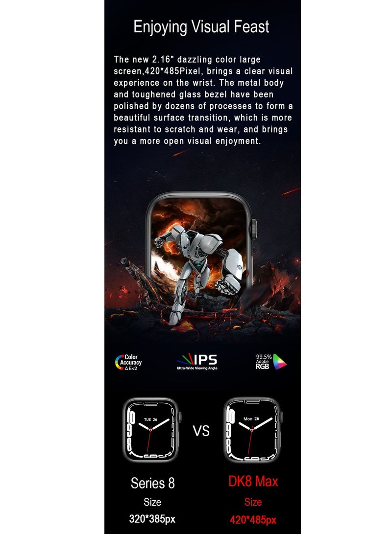GULFLINK Smart Watch for Android and iOS Phones Compatible with Apple iPhone and Samsung Silver  - Image 3