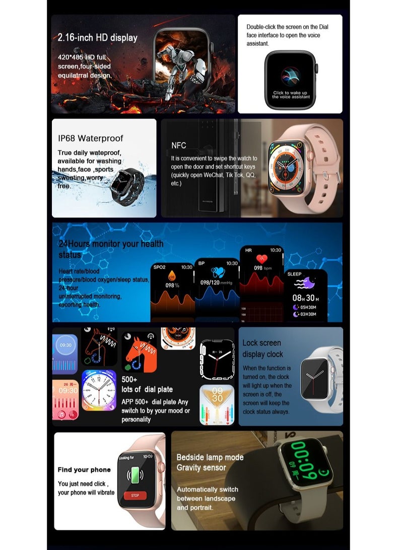 GULFLINK Smart Watch for Android and iOS Phones Compatible with Apple iPhone and Samsung Silver  - Image 2