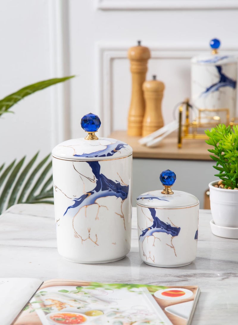 لا مايا طقم توابل 11قطعة بورسالين نيو ماربل من لا مايا ازرق  7MF385-2113A - Image 4