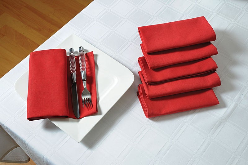 Swayam 100% Cotton Dinner Napkins 6pc Maroon 16 X 16, Friendly Cotton Fabric, Machine Washable for Dinner, Can be use at Home, Café, Restaurant & Banquet