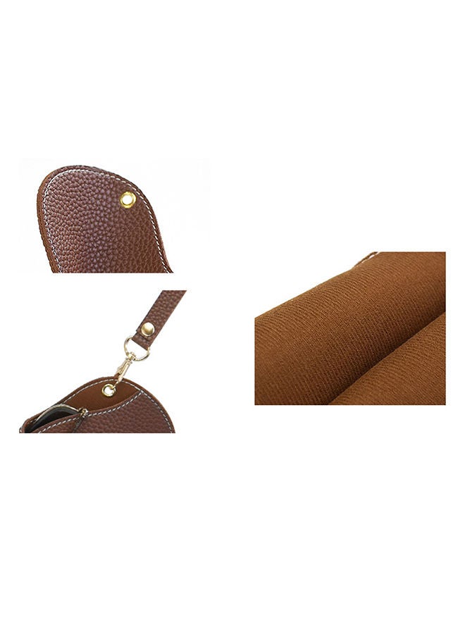 Portable Soft Genuine Leather Glasses Case Slim Travel Sunglasses Pouch Outdoor Carrying Organizer Eyeglass Bags with Wrist Strap Reading Glasses Case for Men Women - Grey