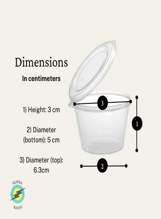 Alpha Basics Plastic 50ml - 2Oz Mini Plastic Containers with Attached Lid (Pack of 50) - Image 2