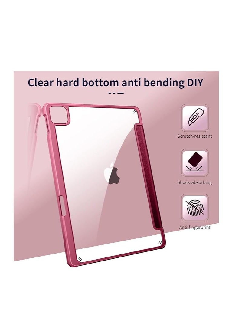 EVO Hybrid Case Compatible with iPad Pro 11 Inch (2022/2021/2020/2018, 4th/3rd/2nd/1st Generation) - Ultra Slim Shockproof Clear Cover w/Pencil Holder, Auto Wake/Sleep, Redwin  - Image 3