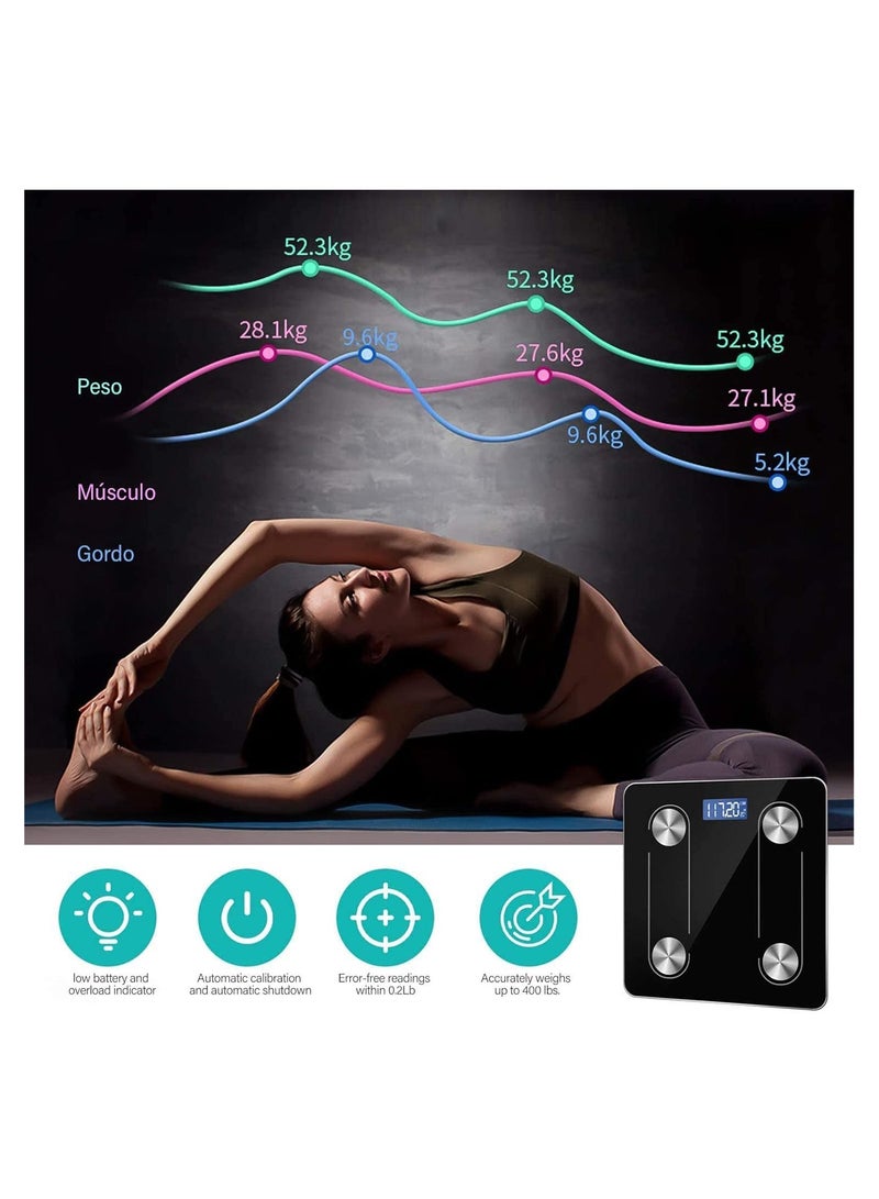 NNEWVANTE Smart Scale with Bluetooth, Body Fat Scale, Wireless Digital Bathroom Scale, 12 Measurements, Weight/Body Fat/BMI, Fitness Body Composition Analysis - Image 5
