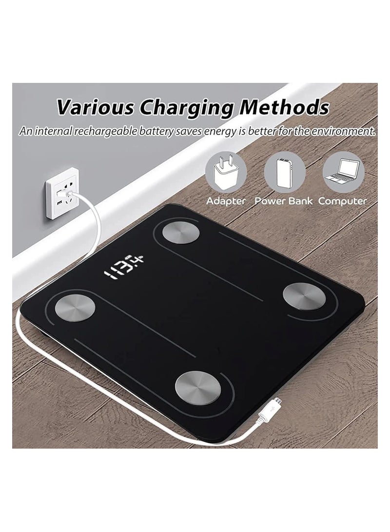 NNEWVANTE Smart Scale with Bluetooth, Body Fat Scale, Wireless Digital Bathroom Scale, 12 Measurements, Weight/Body Fat/BMI, Fitness Body Composition Analysis - Image 4