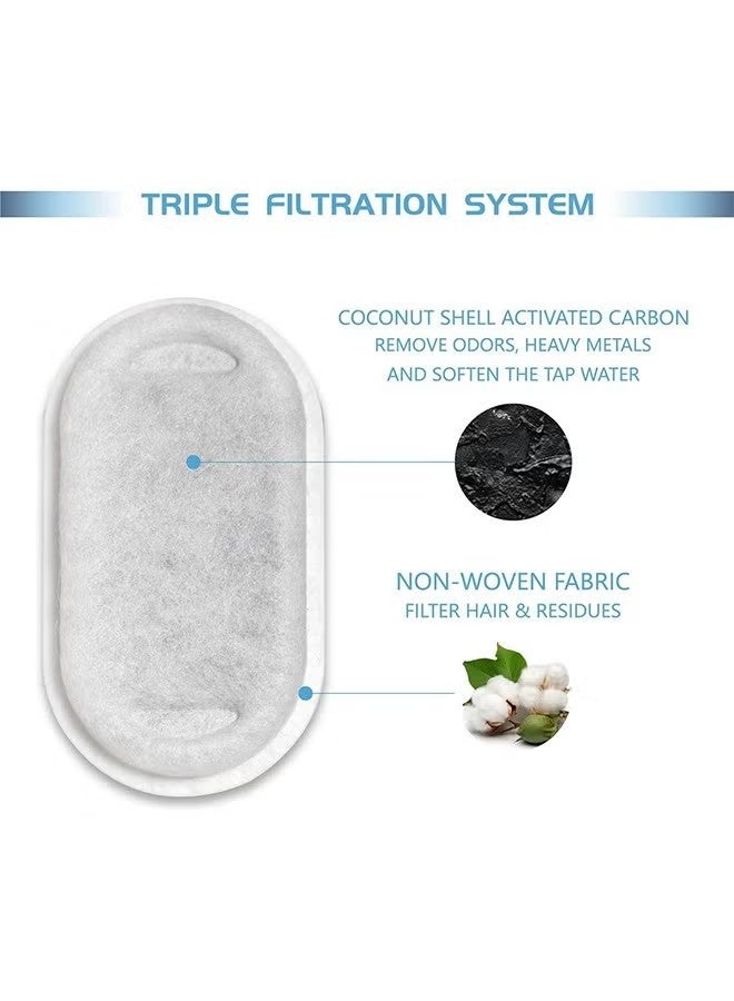 مرشحات نافورة مياه القطط بسعة 108/3.2 لتر و67 أونصة/2 لتر من الفولاذ المقاوم للصدأ مع 8 إسفنجات (8 مرشحات و8 إسفنجات) - Image 5