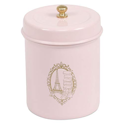 Elan Stainless Steel Food Storage Canister, Stainless Steel Round Container -Paris-Light Pink, 800ml - Image 2