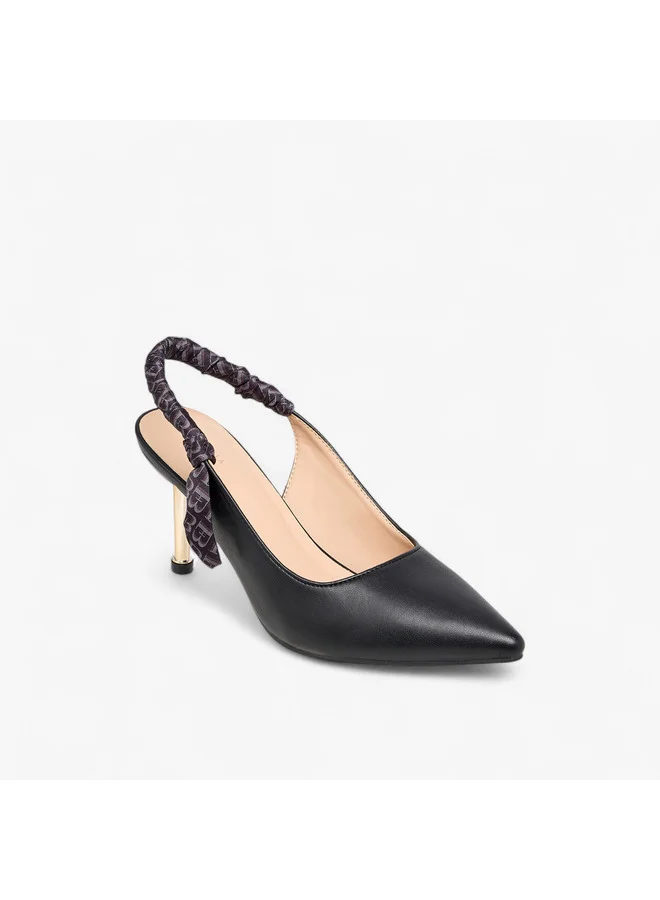فلورا بيلا من شو إكسبرس Women Ruched Detail Slingback Shoes with Stiletto Heels
