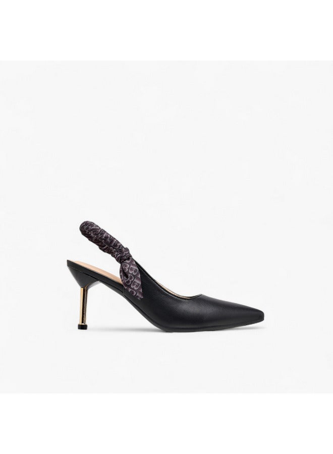 Flora Bella By Shoexpress Women Ruched Detail Slingback Shoes with Stiletto Heels  - Image 3