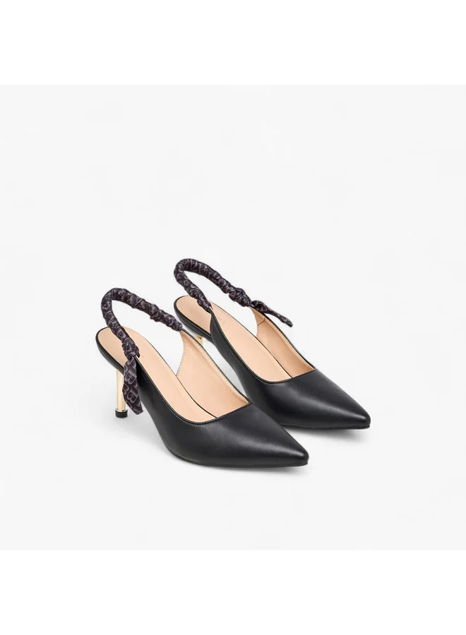 فلورا بيلا من شو إكسبرس Women Ruched Detail Slingback Shoes with Stiletto Heels