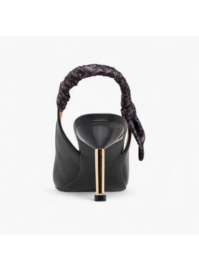 Flora Bella By Shoexpress Women Ruched Detail Slingback Shoes with Stiletto Heels - Image 5