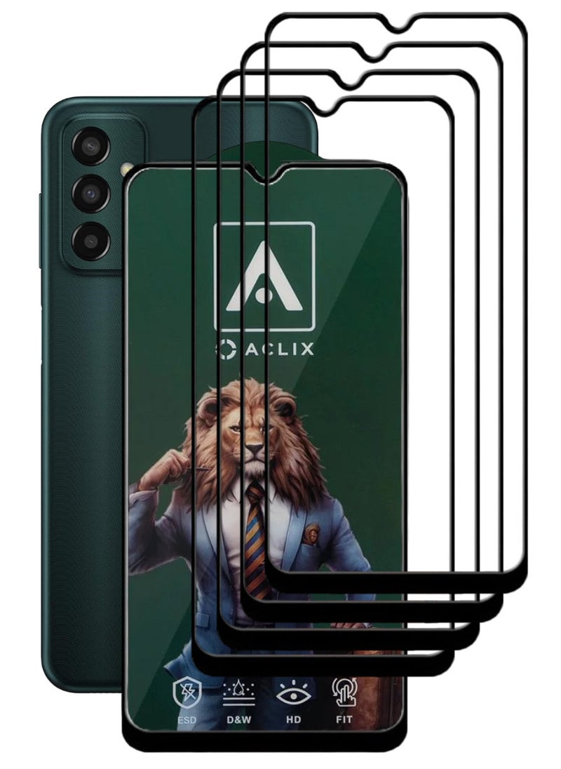 ACLIX 4 Pieces Antistatic ESD Dustproof Premium Quality High Definition Tempered Glass Screen Protector Designed For Samsung Galaxy M13 - Image 1