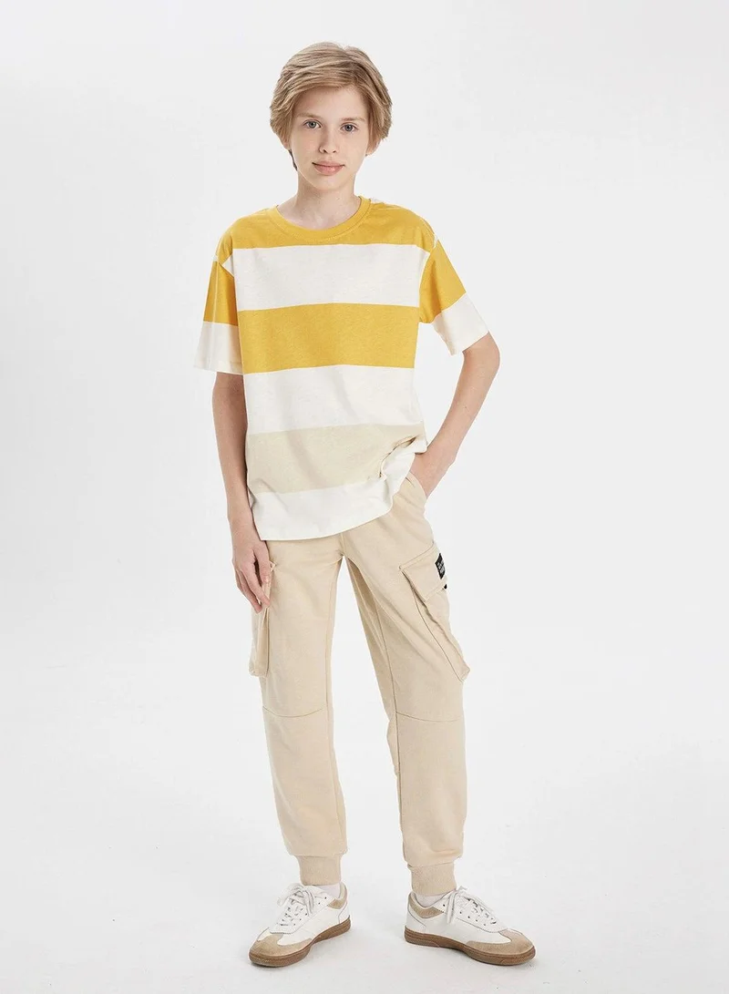DeFacto Crew Neck Striped Short Sleeve T-Shirt