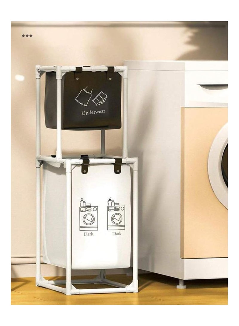 Divided Laundry Basket  Smart Sorting & Breathable Design for Fresh Clothes - Image 2