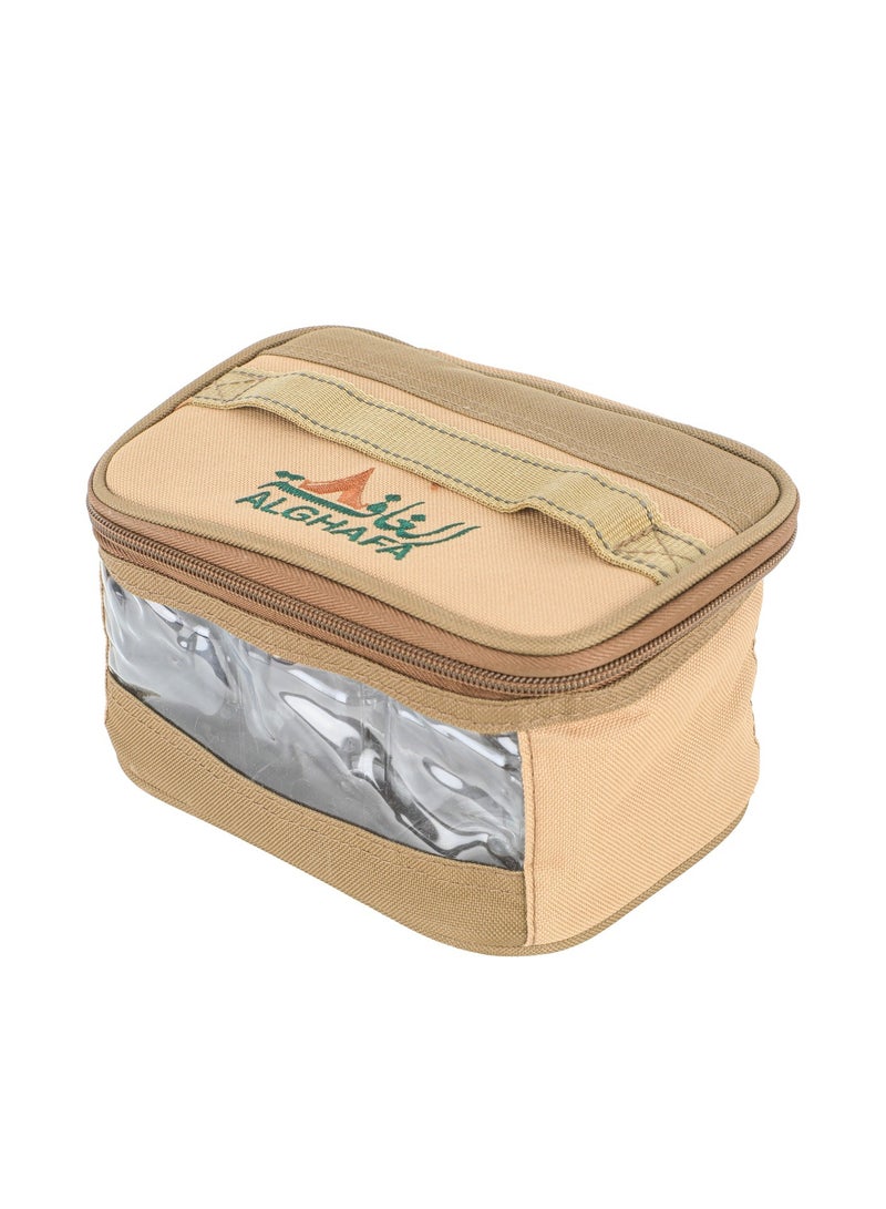 ALGHAFA Spice Box Bag, 6 pieces, 200 ml, khaki color, 6 pieces, from Al Ghafa  - Image 2