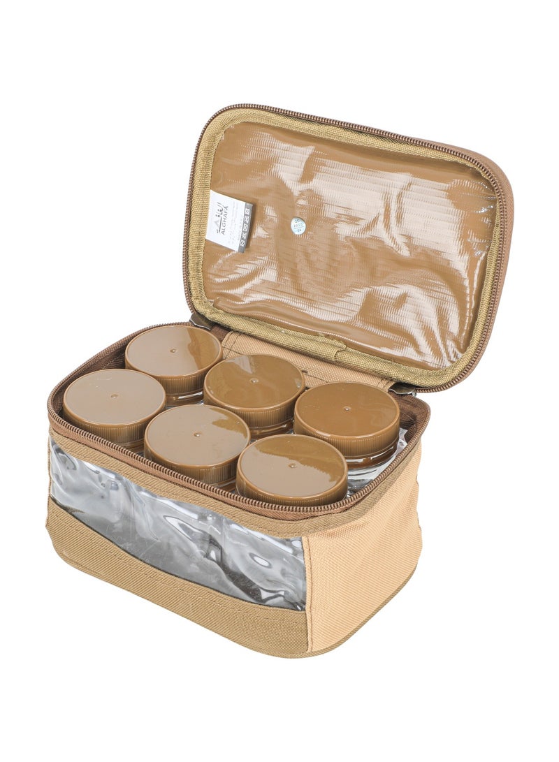 ALGHAFA Spice Box Bag, 6 pieces, 200 ml, khaki color, 6 pieces, from Al Ghafa  - Image 1