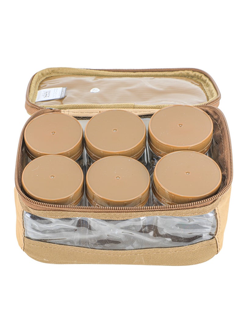 ALGHAFA Spice Box Bag, 6 pieces, 200 ml, khaki color, 6 pieces, from Al Ghafa  - Image 5
