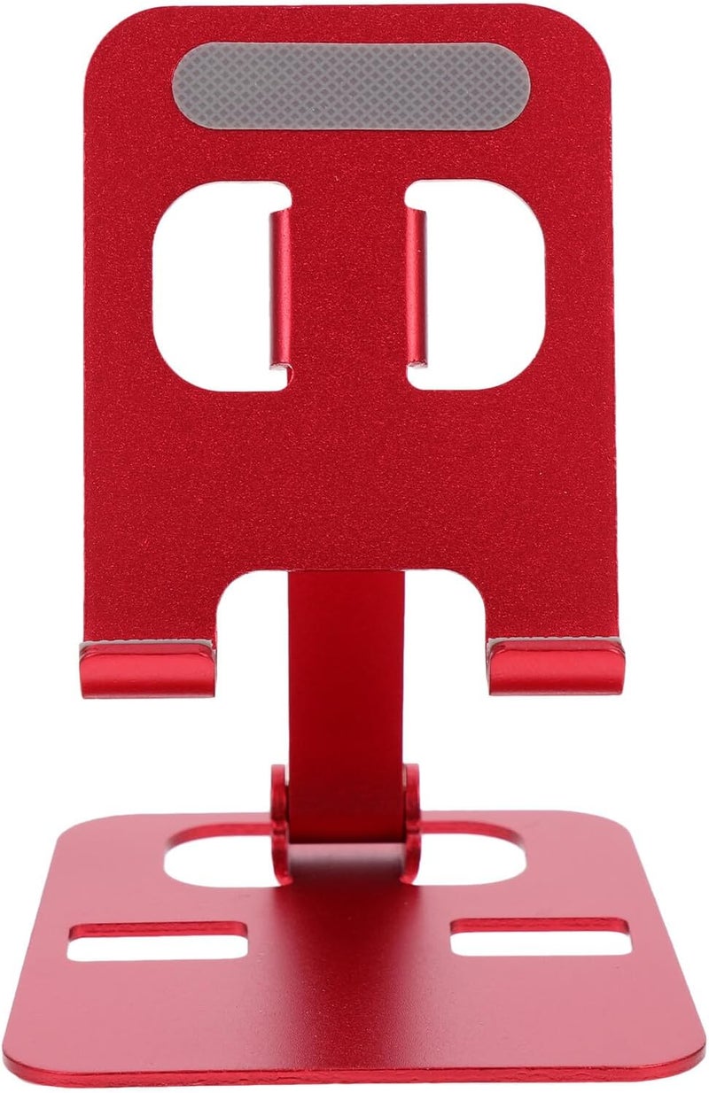 Aluminum Alloy Foldable Tablet PC Holder and Mobile Phone Stand, Adjustable Multi-Angle Desktop Phone Support in Portable China Red for Smartphones and Tablets - Image 1