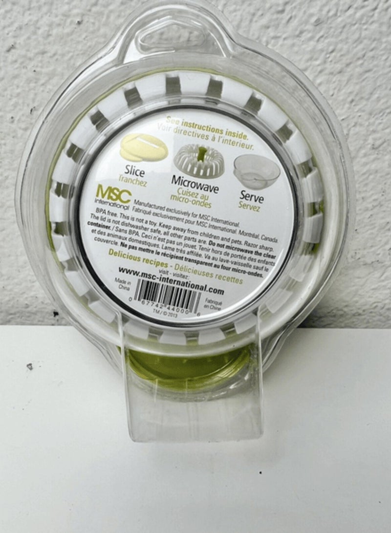 جوا قطاعة شرائح البطاطس البلاستيكية الصحية المقاومة للميكروويف باللون الأخضر والشفاف - Image 2