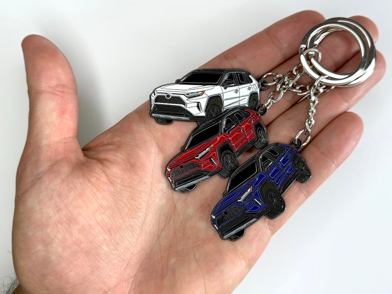 FOUR WHEEL BEAST سلسلة مفاتيح BEAST RAV4 ذات العجلات الأربع - ملحقات RAV 4 2025 سلسلة مفاتيح معدنية غطاء فوب trd ملحقات السيارة هدايا تعديل (أسود) - Image 5
