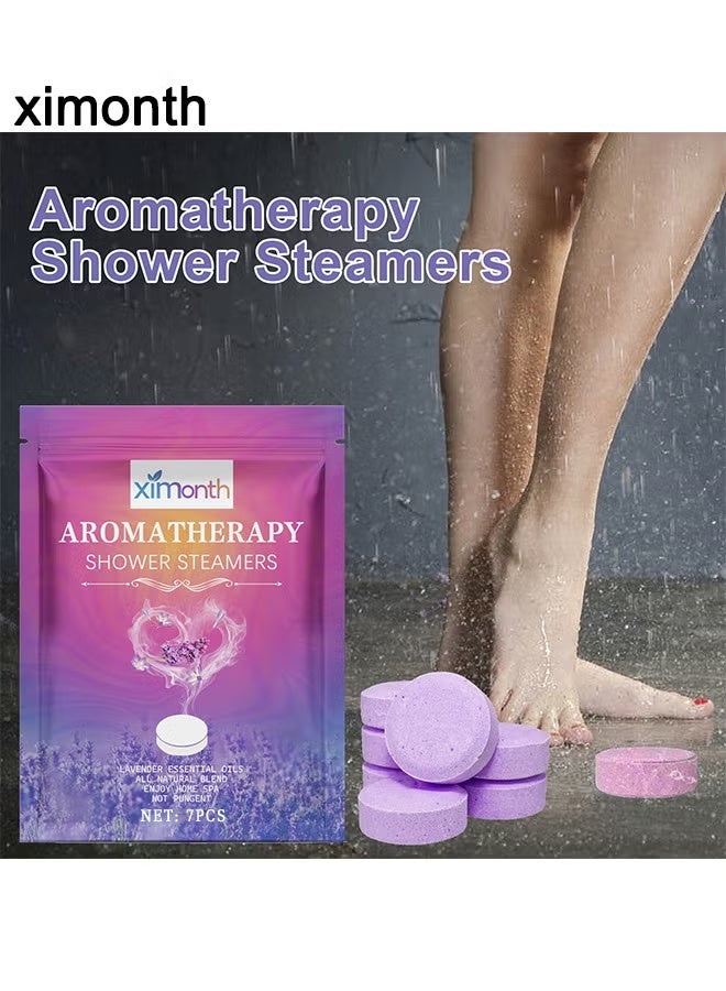 ximonth Shower Steamers Aromatherapy, Shower Bombs Birthday Gifts, Organic With Chamomile Rose Lavender Mint Watermelon Eucalyptus Essential Oil, Vapor Steam Tablets - Relaxation Gifts For Women 7PCS - Image 2