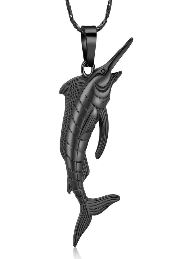 Imrsanl Cremation Jewelry for Ashes Fish Urns Necklace Memorial Keepsake Jewelry Ashes Pendant for Pets/Human (Z-Black) - Image 1