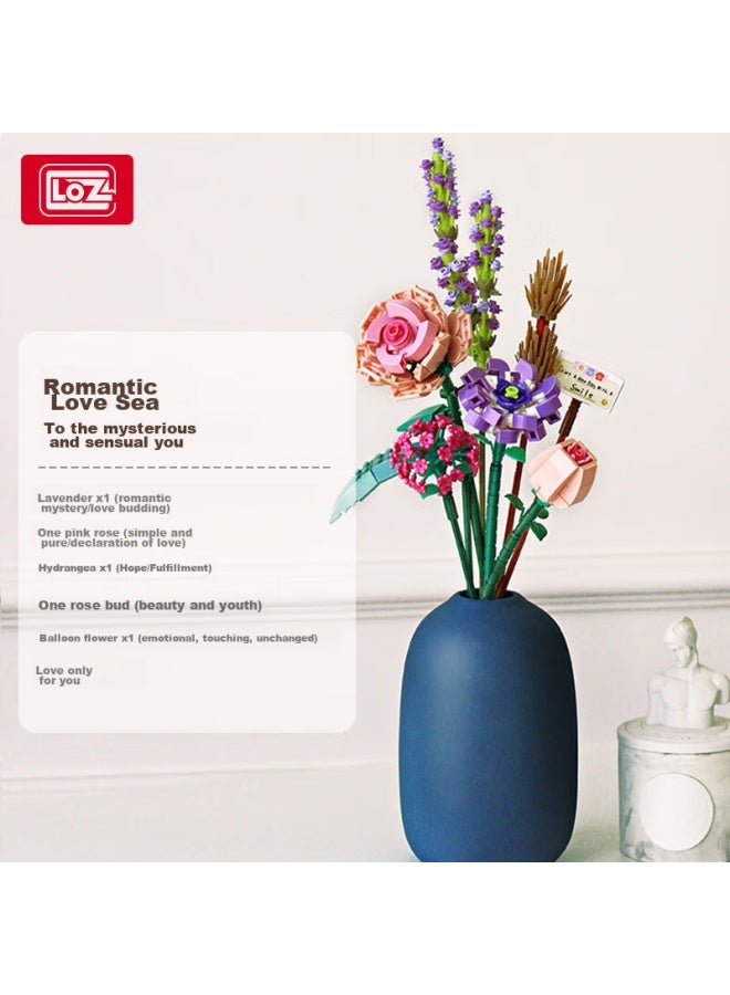 Loz Building Blocks, Eternal Flower Assembly Model Toy, Girlfriend's Gift For Qixi Valentine's Day And Birthday, 1657 Romantic Aegean Sea - Image 2