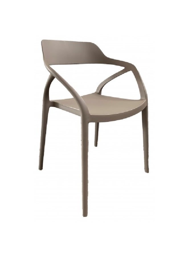 LIVING ACCENT Cobram UV Resistant Sturdy Polypropylene Arm Chair Mild Grey 80 x 57 x 52.5 cm 347-APP 17 GREY