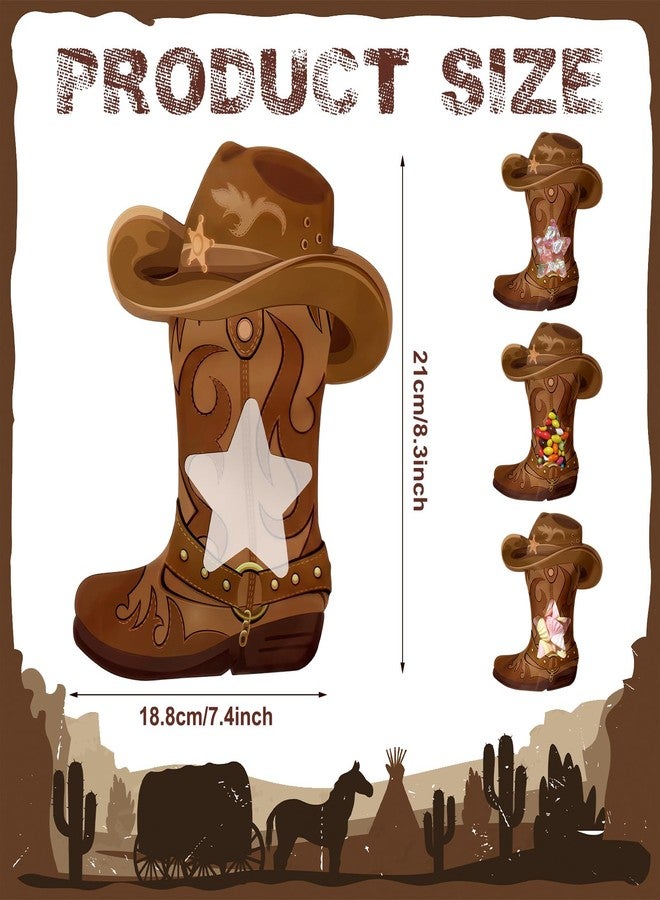 Resurhang 60 Pcs Cowboy Boots Zipper Treat Bags Wild West Food Goodie Gifts Bags Resealable Western Theme Party Snack Candy Containers for Cowboy Birthday Bachelorette Baby Shower Supplies - Image 2