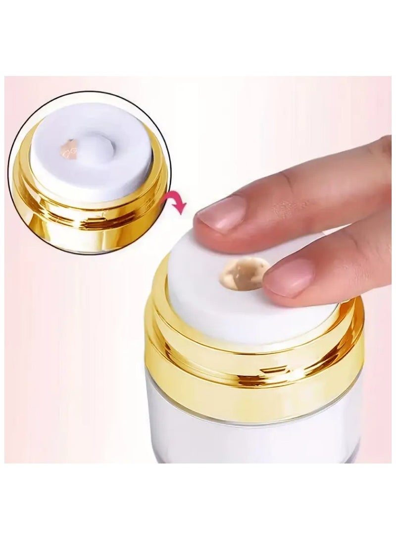 روزينو 1pc كريم جرة زجاجة فراغ، مضخة بدون هواء جرة زجاجة حاويات السفر للمستحضرات والكريمات مقاومة للتسرب فارغة قابلة لإعادة تعبئة حاوية جرة مستحضرات التجميل مع مضخة-50 مل - Image 1