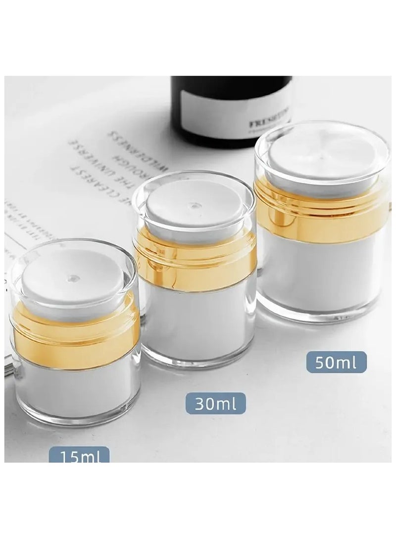 روزينو 1pc كريم جرة زجاجة فراغ، مضخة بدون هواء جرة زجاجة حاويات السفر للمستحضرات والكريمات مقاومة للتسرب فارغة قابلة لإعادة تعبئة حاوية جرة مستحضرات التجميل مع مضخة-50 مل - Image 2