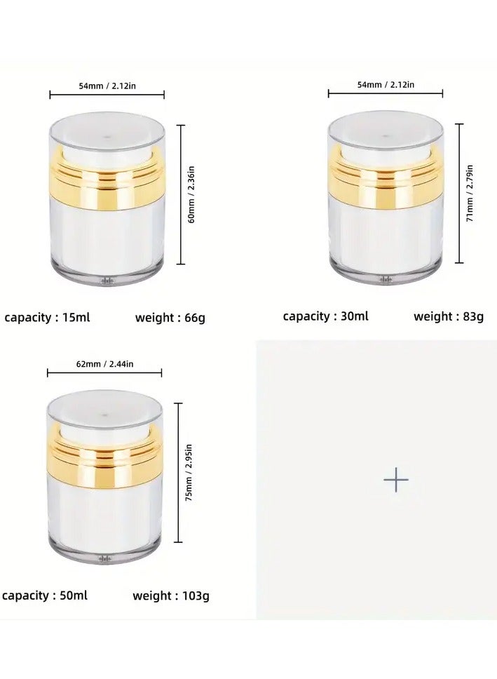 روزينو 1pc كريم جرة زجاجة فراغ، مضخة بدون هواء جرة زجاجة حاويات السفر للمستحضرات والكريمات مقاومة للتسرب فارغة قابلة لإعادة تعبئة حاوية جرة مستحضرات التجميل مع مضخة-50 مل - Image 3