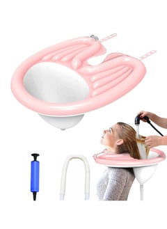 KASTWAVE Portable Inflatable Shampoo Basin for Bedside and in Bed for Elderly, Disabled, Pregnant, Injured, Bedridden, Handicapped. Wash Hair in Bed Shampoo Bowl with Drain Tube Use for Washing Coloring Hair  - Image 1