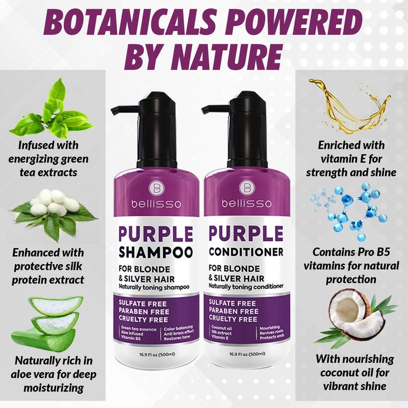 BELLISSO Purple Hair Mask and Purple Shampoo and Conditioner - Image 5