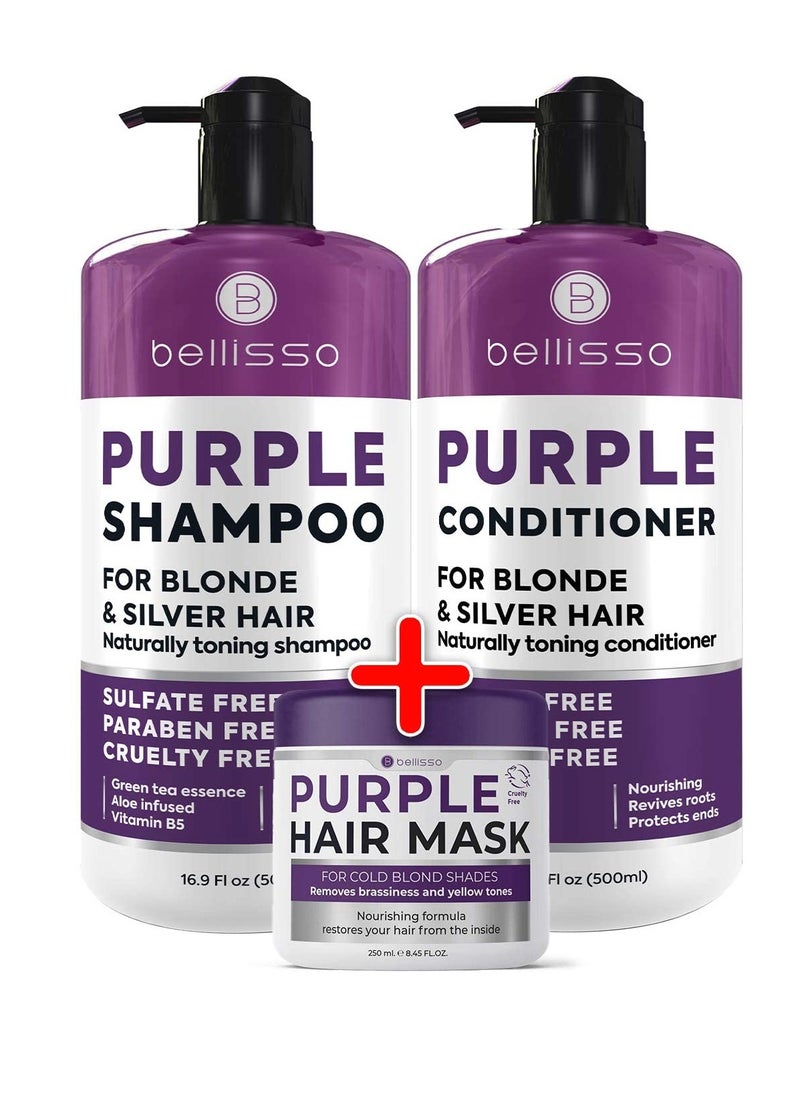 BELLISSO Purple Shampoo and Conditioner ​and Purple Hair Mask - pzsku/Z4D04A7B647B1FB625DABZ/45/_/1737810469/8d63260b-0dad-40de-b923-b8a9ca681bd3