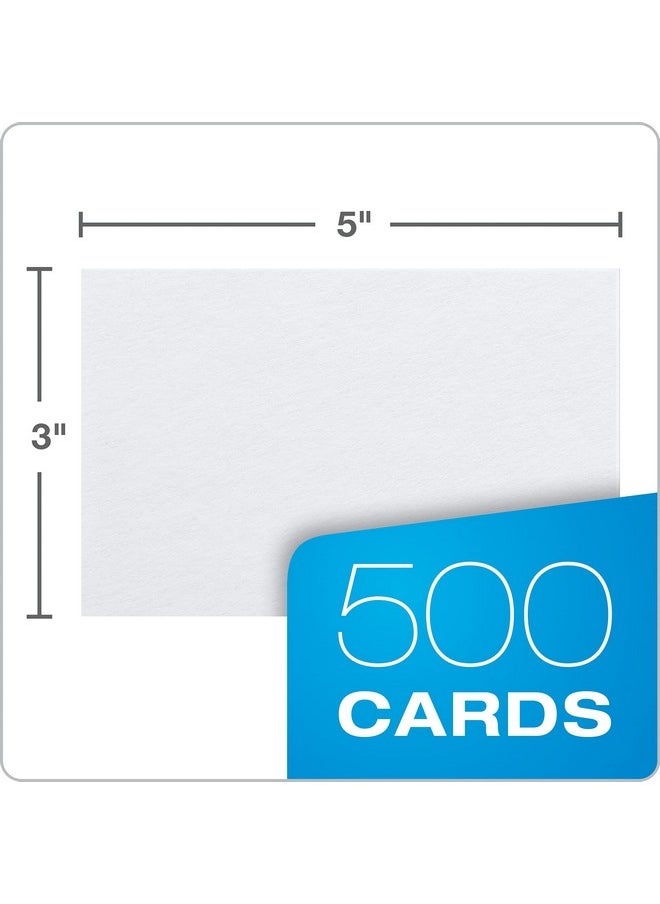 Oxford - Index Cards, 3 X 5 Inches, White, Blank Notecards, Flashcards For School And Studying, Bulk Pack Of Note Cards, 500 Count (5 Packs Of 100) (40175) - Image 1