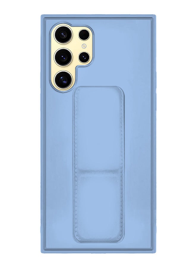 CATANES Samsung Galaxy S24 Ultra Case Magnetic Stand and Holder Premium Silicone Vertical and Horizontal Hand Strap Grip Multi Stand Car Mount Kickstand Case Finger Strap Cover Light Blue  - Image 1