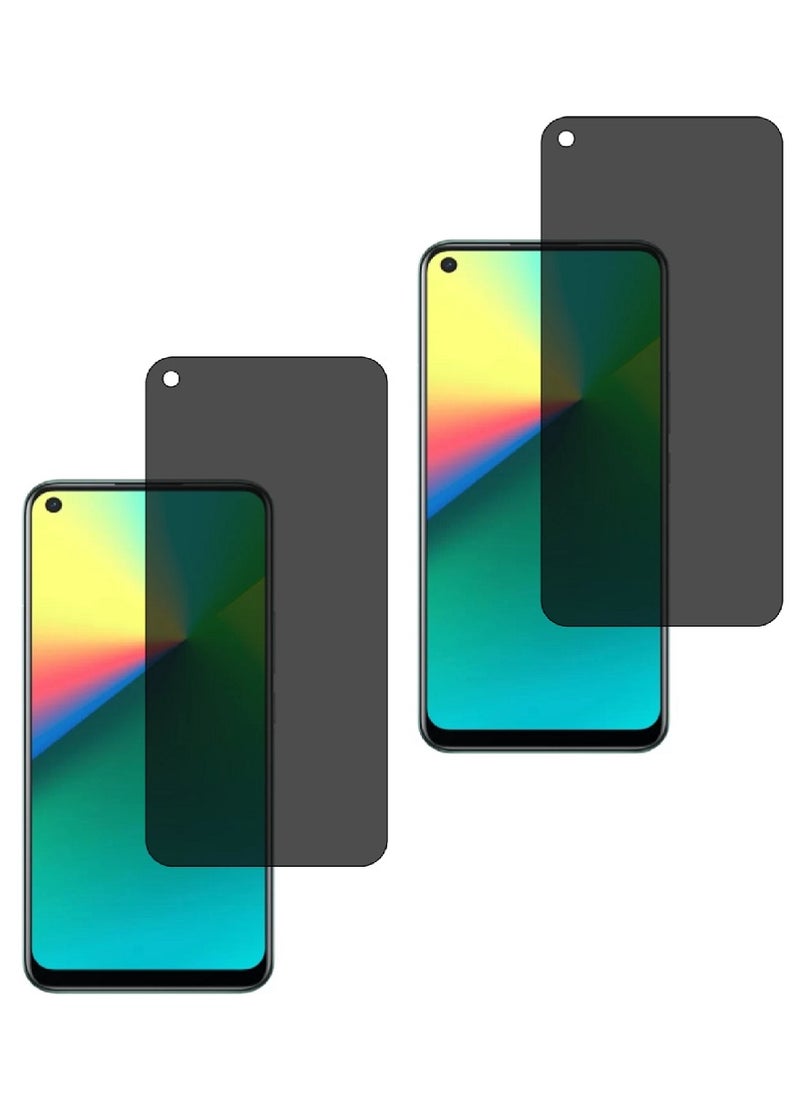 2 Pieces Tempered Glass Screen Protector Anti-Spy Privacy Designed For Realme 7i  Full Screen Coverage And Bubble Free - Image 1