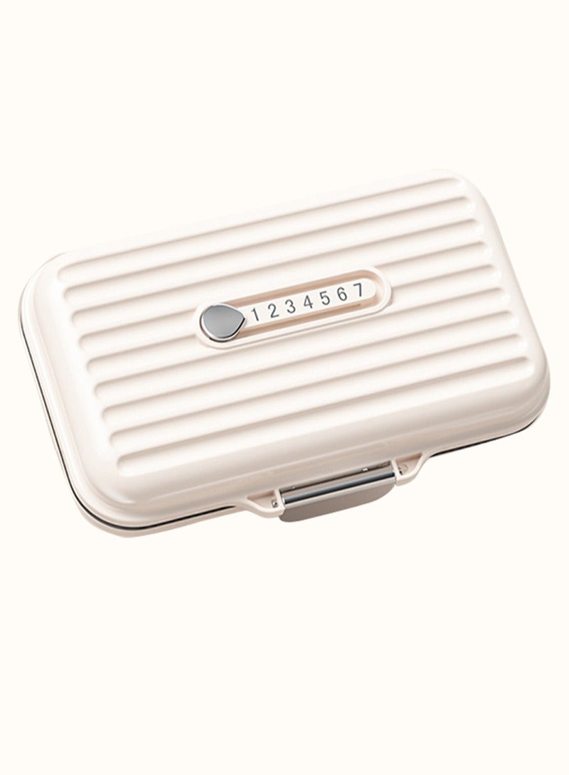 لبونير منظم أقراص للسفر، علبة أقراص محمولة لحبوب منع الحمل، علبة أقراص محمولة لحفظ الأدوية اليومية المقاومة للرطوبة لمدة 7 أيام لحفظ الفيتامينات والمكملات الغذائية وأدوية تتبع الأدوية الضرورية للسفر (أبيض كبير) - Image 1