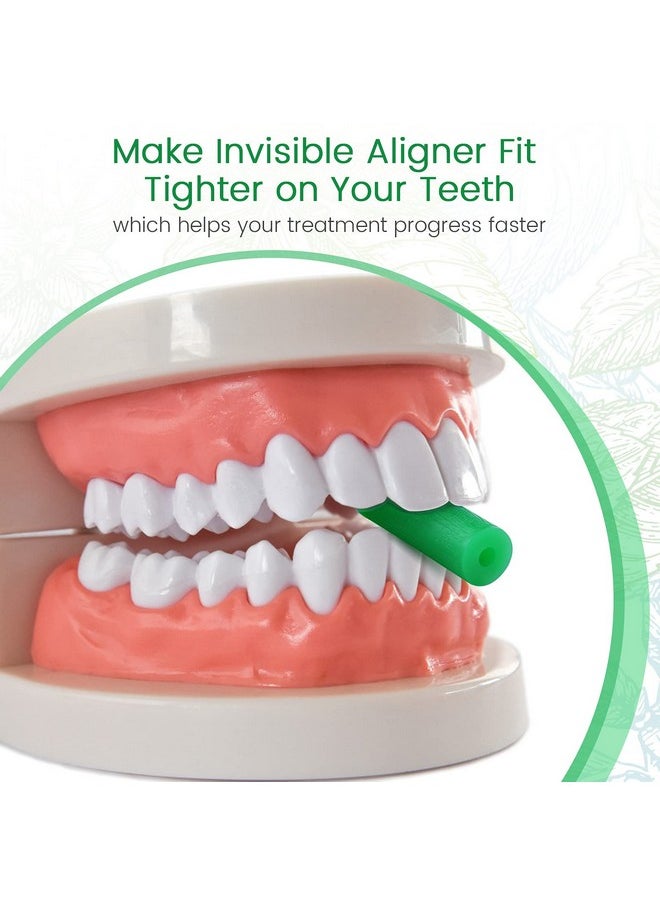 Aligner Chewies For Invisalign Aligners Mint Scented (20 Pcs Green) And 2 Aligner Removal Tools