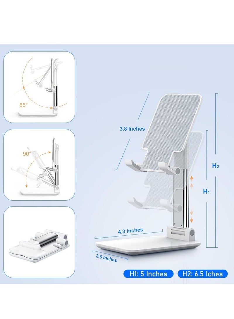 أونليماي فقط حامل كمبيوتر محمول للمكتب ومجموعة حامل للهاتف المحمول، حامل كمبيوتر محمول قابل للتعديل مصنوع من مادة ABS+سيليكون، حامل كمبيوتر محمول قابل للطي، حامل كمبيوتر محمول مبرد وجيد التهوية لأجهزة الكمبيوتر المحمولة - Image 3