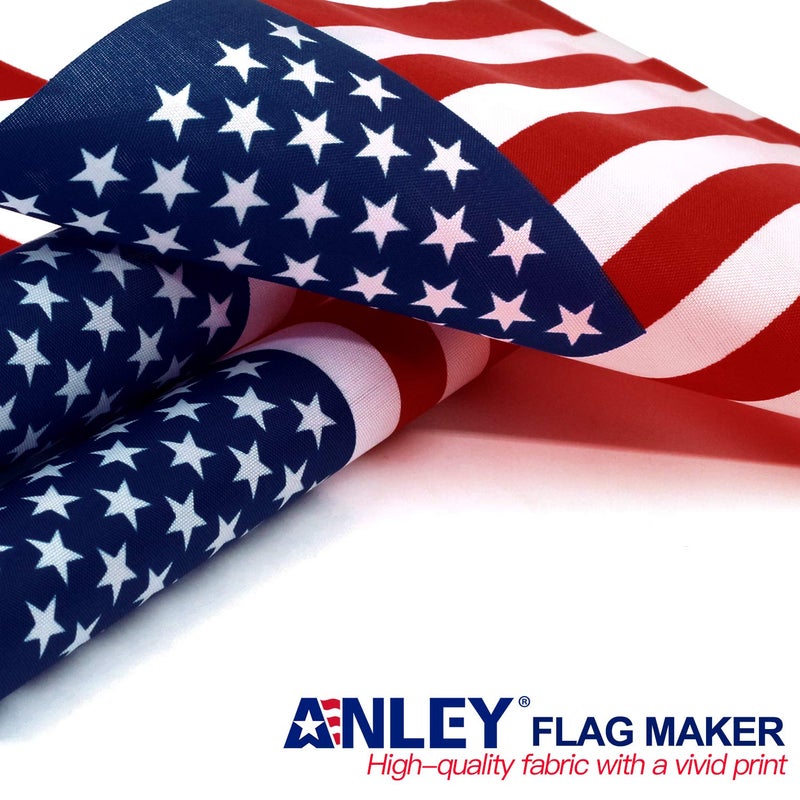 ANLEY American Deluxe Desk Flag Set - 6 x 4 inch Miniature US National Desktop Flag with 12" Solid Pole - Vivid Color and Fade Resistant - Black Base and Spear Top - Image 2
