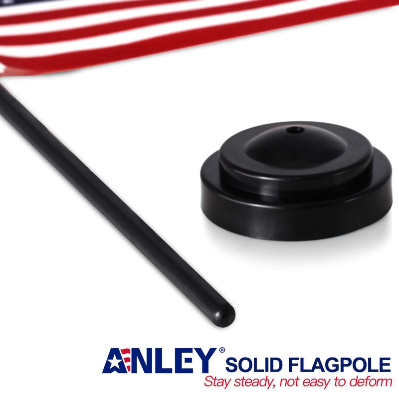 ANLEY American Deluxe Desk Flag Set - 6 x 4 inch Miniature US National Desktop Flag with 12" Solid Pole - Vivid Color and Fade Resistant - Black Base and Spear Top - Image 3