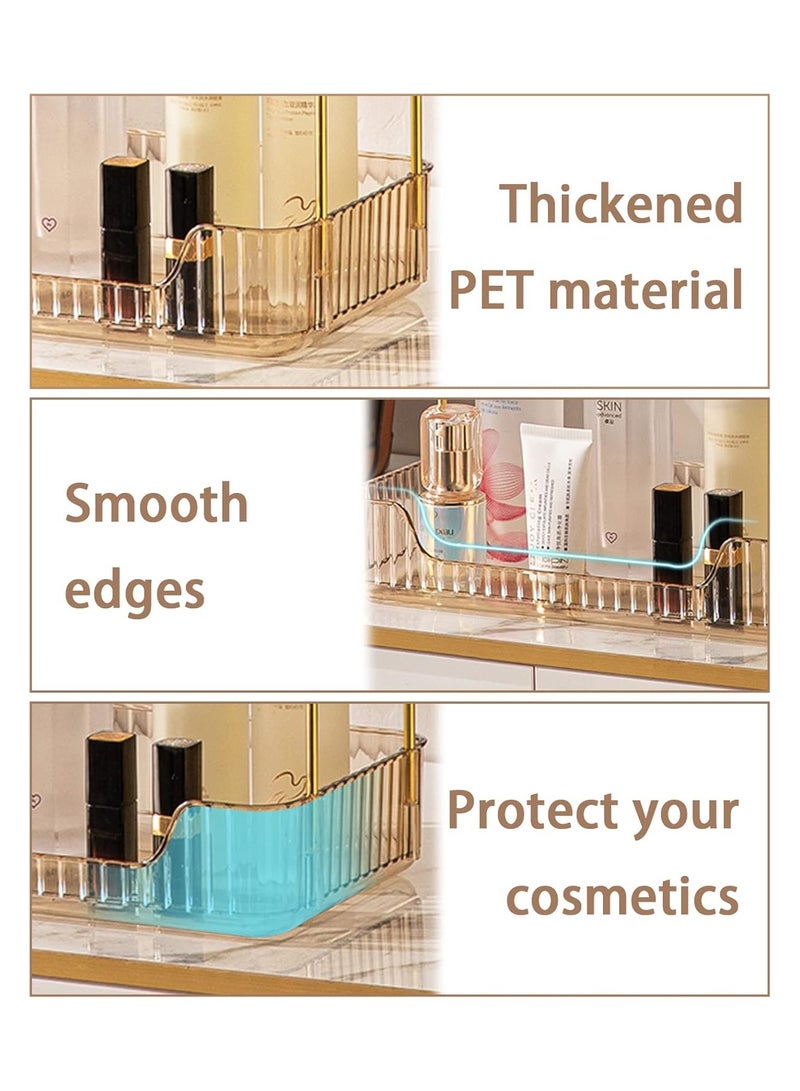 YelaJoy منظم عداد الحمام تخزين السطح، رف تنظيم مستحضرات التجميل والعناية بالبشرة، منظم مكياج وعطر لصينية تسريحة، منظم رف التوابل للمطبخ (3 طبقات - ذهبي) - Image 5