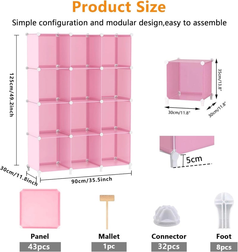 ELINDOR 12-Doors Plastic Wardrobe for Kids Clothes | Baby Cupboard Almirah for Clothes| Foldable Collapsible Wardrobe Organizer | Kids Almirah & Baby Cupboard for Storage - Image 2