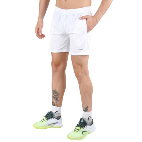 Head HPS-1101 Polyester Tennis Shorts Small, White - Image 1