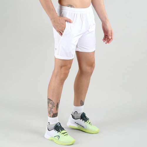 Head HPS-1101 Polyester Tennis Shorts Small, White - Image 2