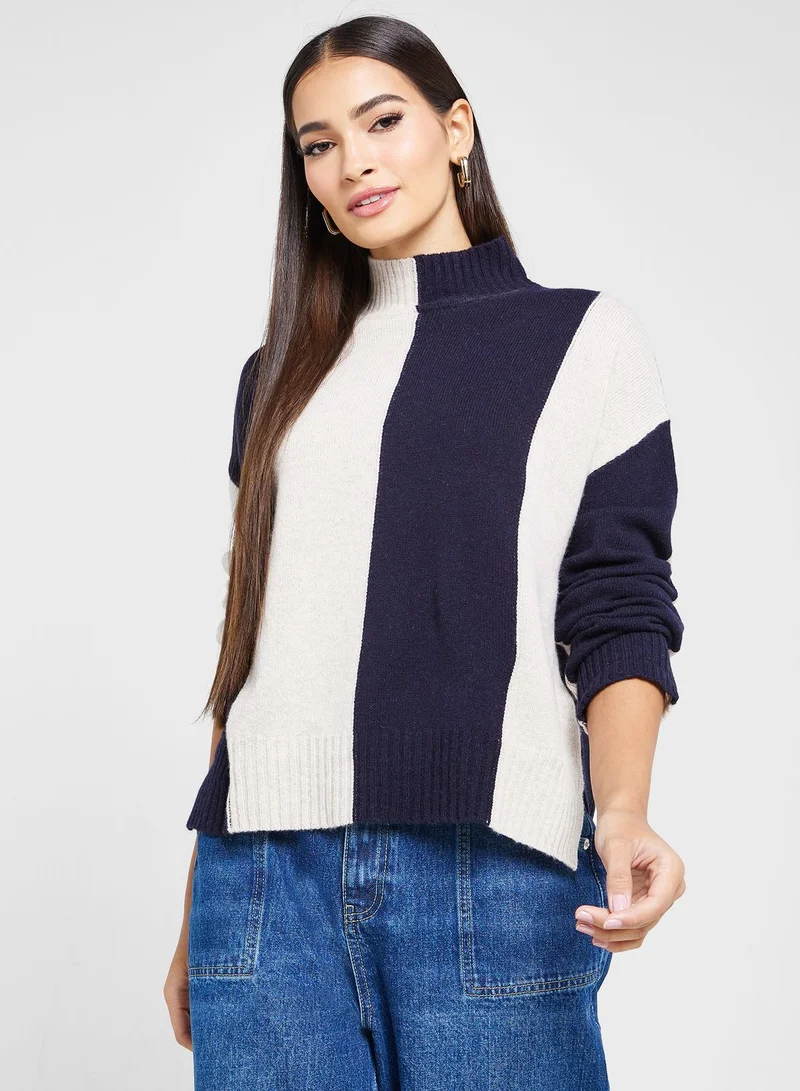 WHISTLES Color Block Sweater