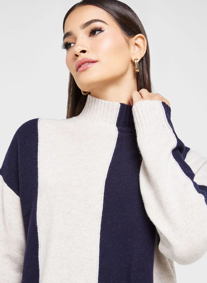 WHISTLES Color Block Sweater