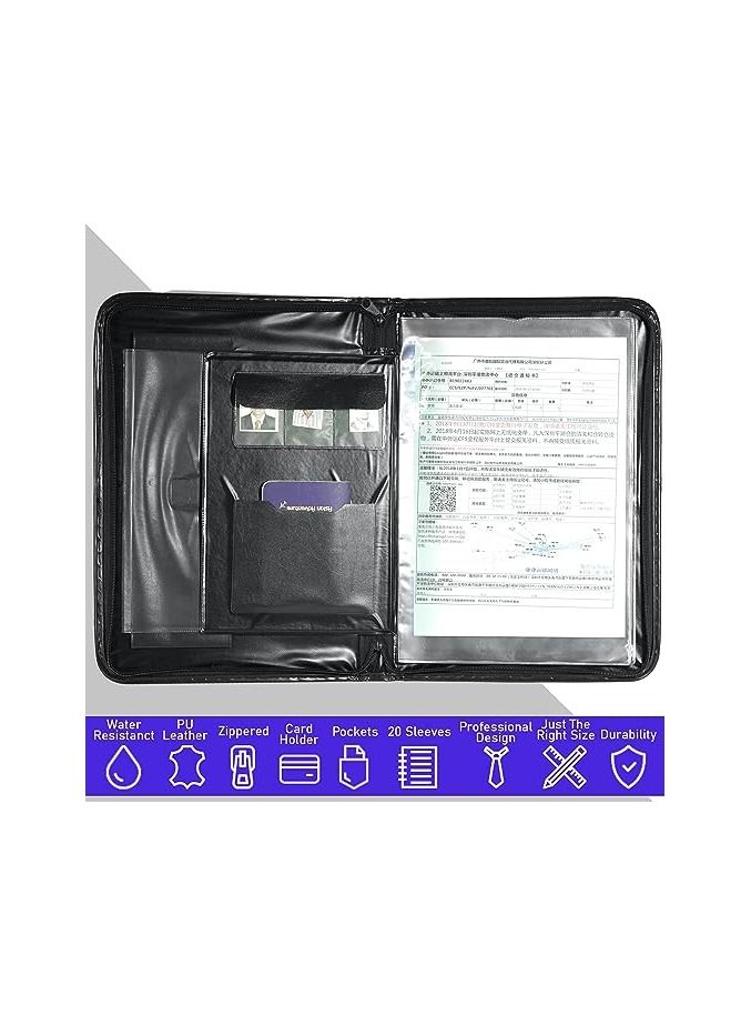 Storite PU Leather Multipurpose 24 File Sleeve to Store A4 Professional Files and Folders - Image 4
